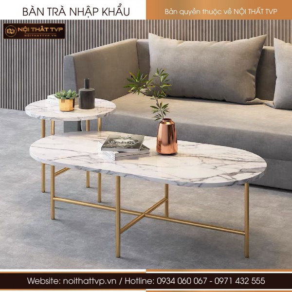 Bàn sofa và tab sofa mặt đá 2 trong 1 nhập khẩu TVP