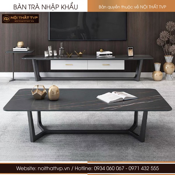 Bàn sofa mặt ceramic chân sắt Concorde sơn tĩnh điện TVP