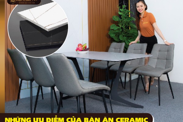 Những ưu điểm của mặt bàn ăn làm từ Ceramic