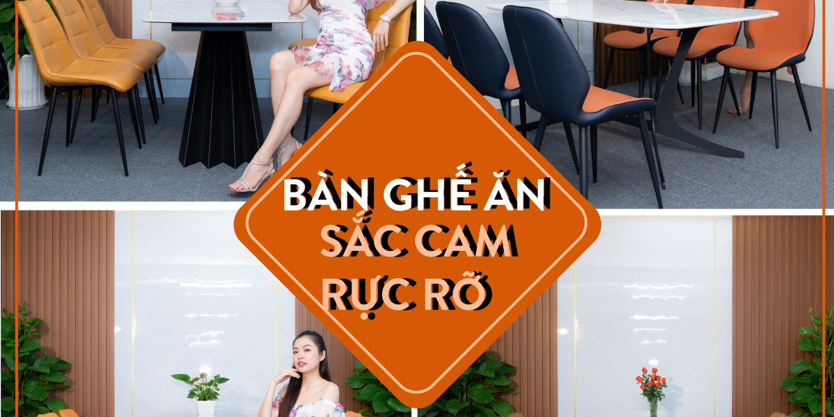 Gợi ý 4 mẫu bàn ghế ăn với sắc cam rực rỡ đầy tinh tế