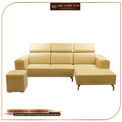 Sofa góc Lincoln bọc da cao cấp, khung gỗ  TVP - G12